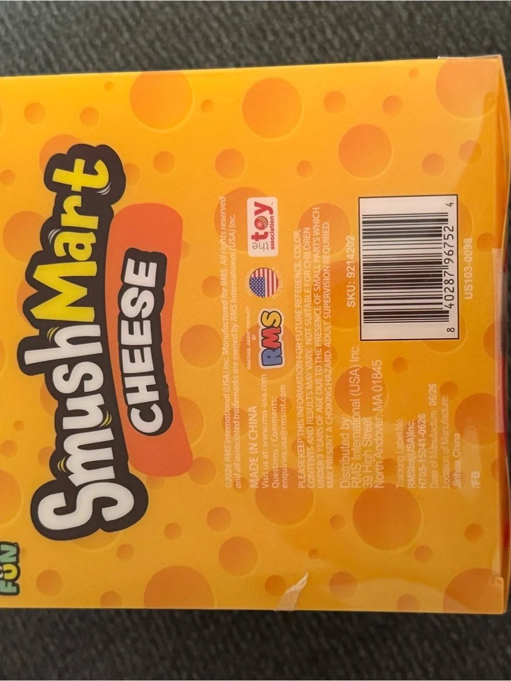 Cheese Squishy Toy - Yellow